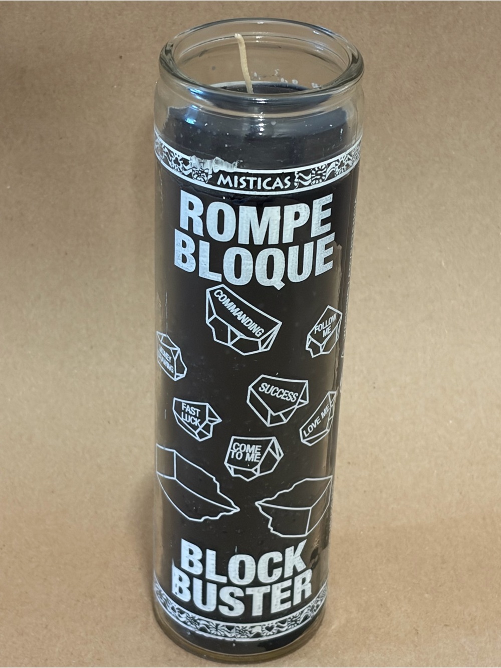 Rompe Bloque Block Buster Black Prayer Candle